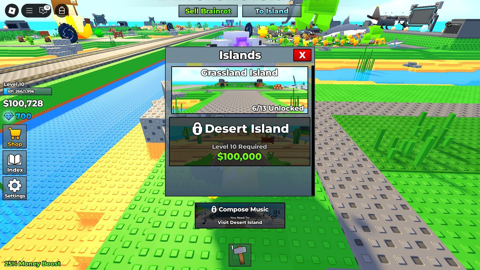 Unlocking the Desert Island (Image via Roblox)